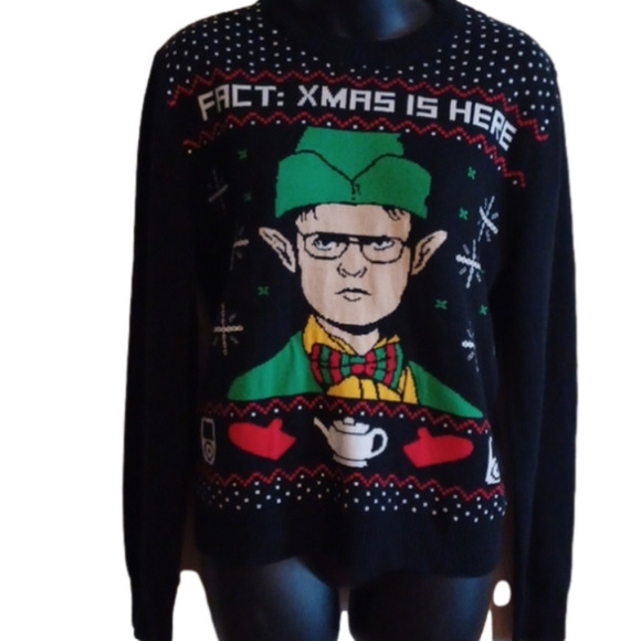 The Office Christmas sweater.Size medium.  Great used condition. - Picture 1 of 8